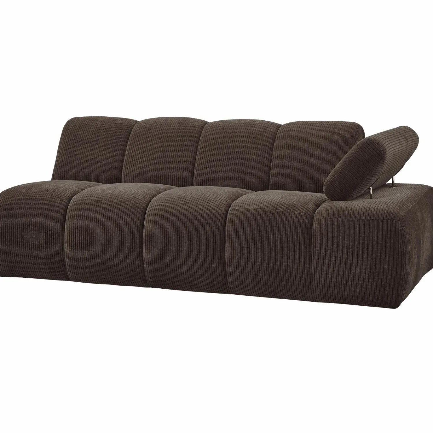 WOOOD Mojo 2-zits element arm rechts ribstof Bruin