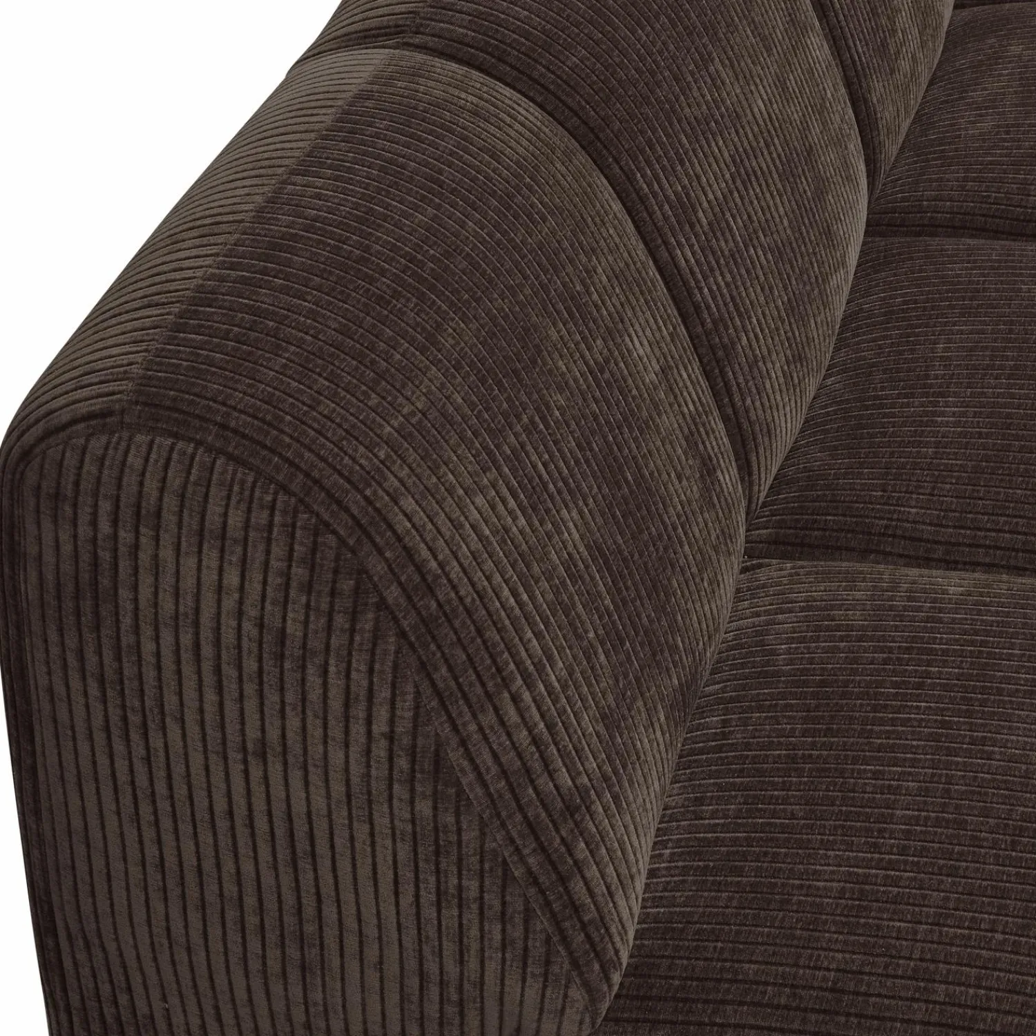 WOOOD Mojo 2-zits element arm rechts ribstof Bruin