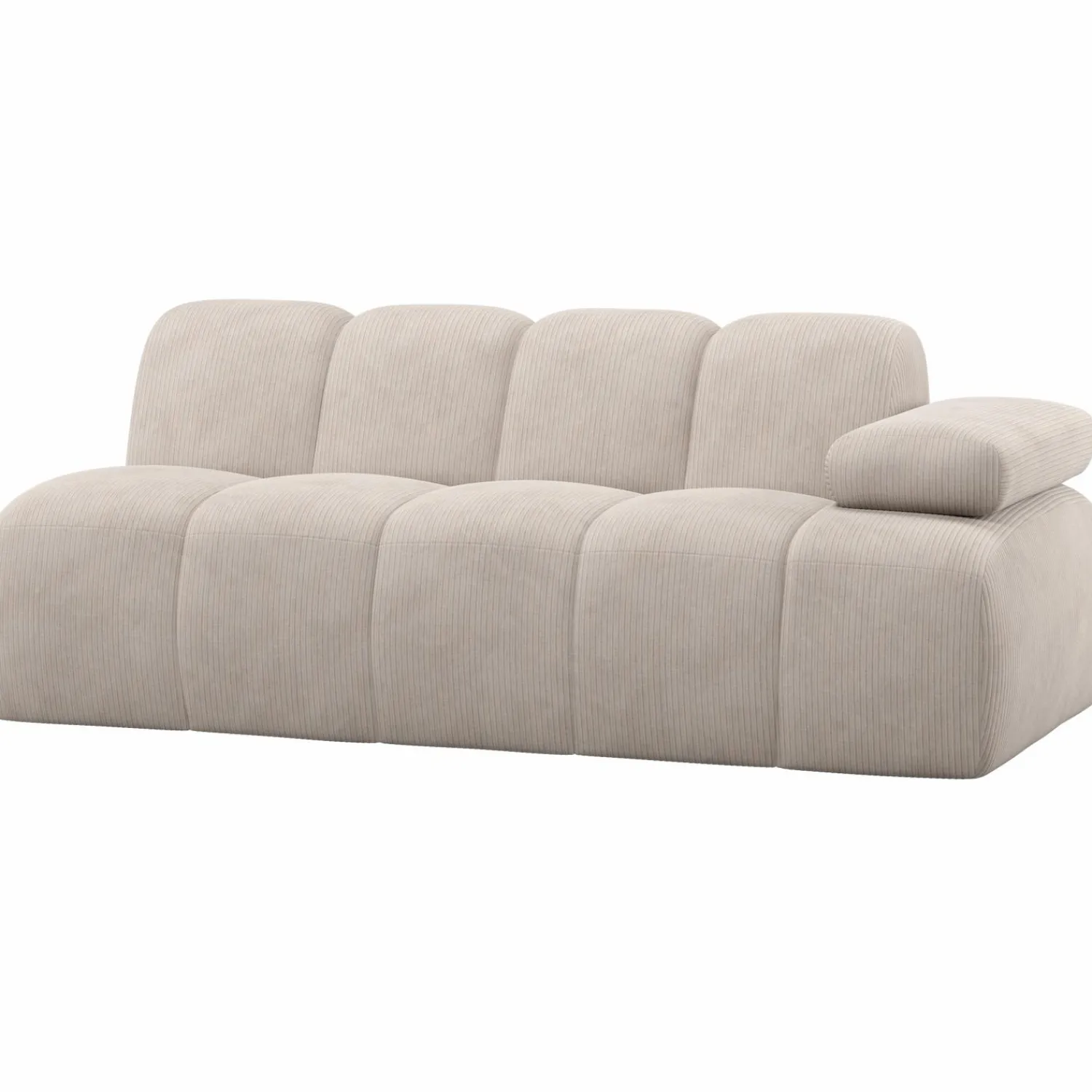 Outlet WOOOD Mojo 2-zits element arm rechts ribstof ecru