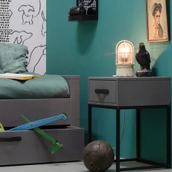 Online WOOOD Morris bed grenen leem 90x200 cm excl. lattenbodem