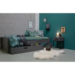 Online WOOOD Morris bed grenen leem 90x200 cm excl. lattenbodem