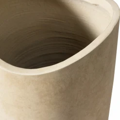 Discount WOOOD Mosi vaas/plantenpot fiber clay beige 75xø25 cm