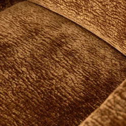 Hot WOOOD Mount eetkamerstoel met armleuning 3D chenille Middenbruin