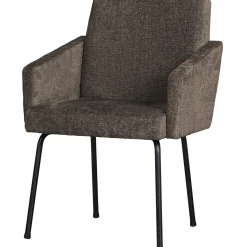 Sale WOOOD Mount eetkamerstoel met armleuning grof geweven Grijs/bruin
