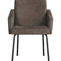Sale WOOOD Mount eetkamerstoel met armleuning grof geweven Grijs/bruin