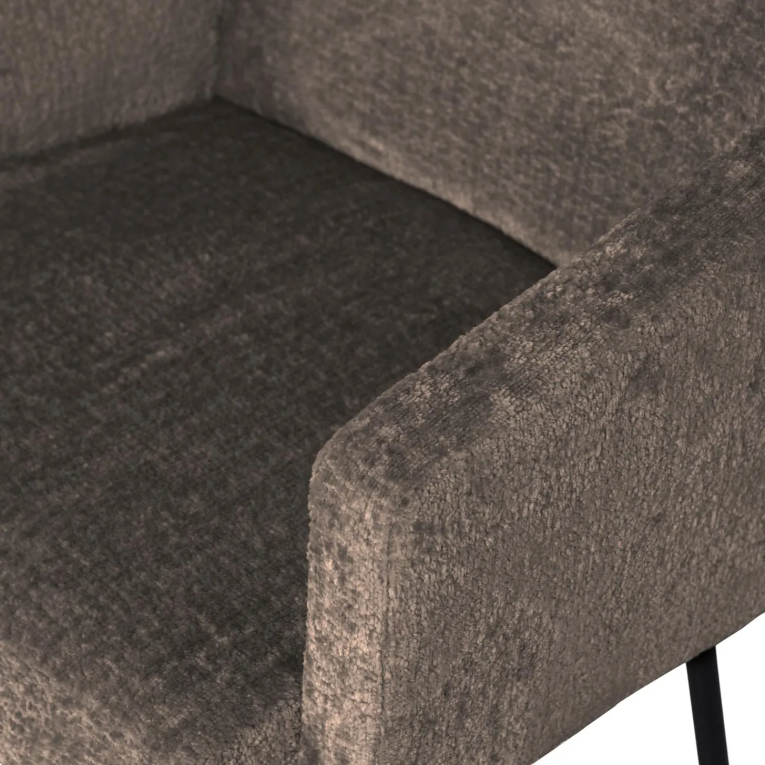 Sale WOOOD Mount eetkamerstoel met armleuning grof geweven Grijs/bruin