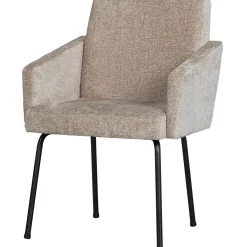 Clearance WOOOD Mount eetkamerstoel met armleuning grof geweven stof Naturel
