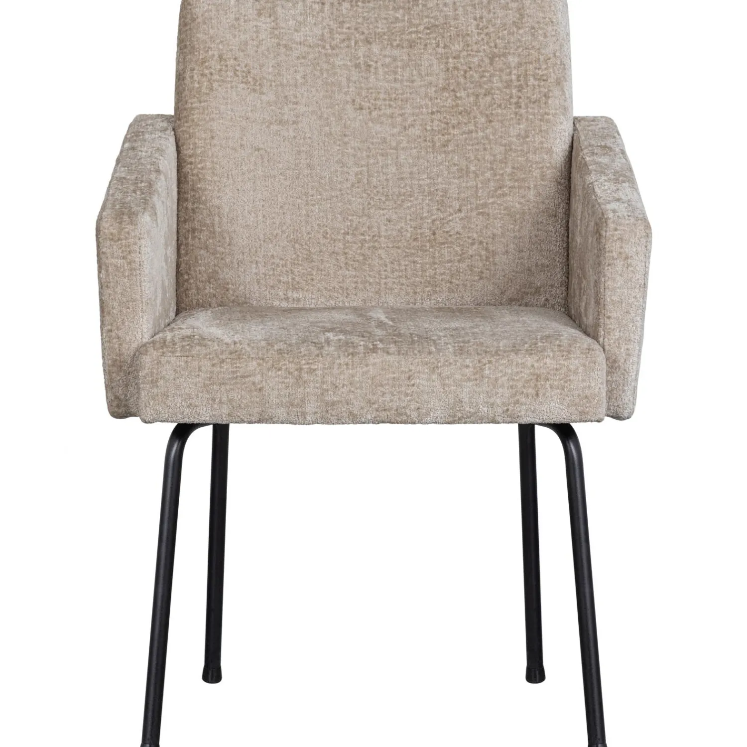 Clearance WOOOD Mount eetkamerstoel met armleuning grof geweven stof Naturel