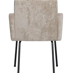 Clearance WOOOD Mount eetkamerstoel met armleuning grof geweven stof Naturel