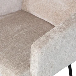 Clearance WOOOD Mount eetkamerstoel met armleuning grof geweven stof Naturel