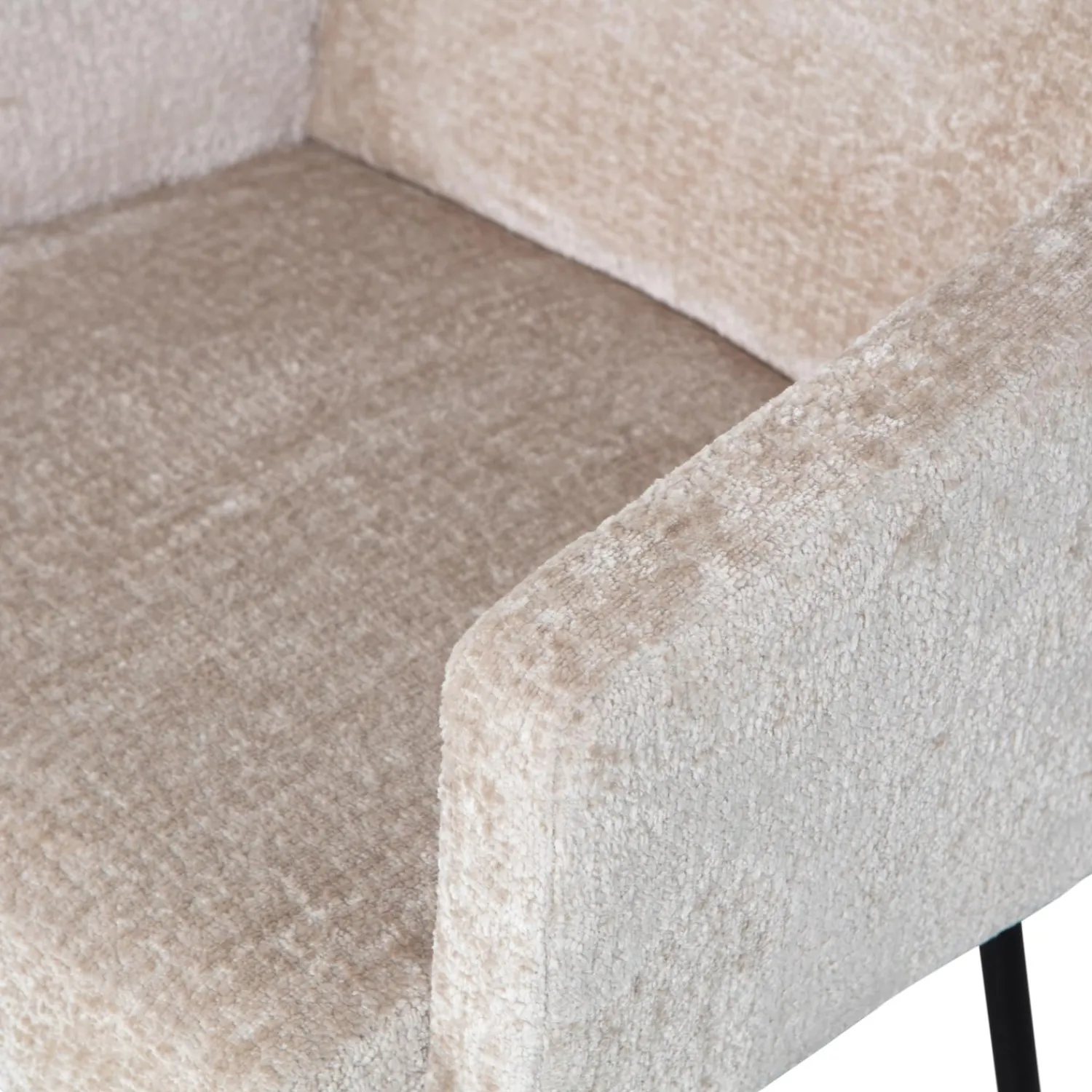 Clearance WOOOD Mount eetkamerstoel met armleuning grof geweven stof Naturel