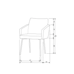 Clearance WOOOD Mount eetkamerstoel met armleuning grof geweven stof Naturel