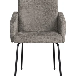 Sale WOOOD Mount eetkamerstoel met armleuning grof geweven stof Taupe