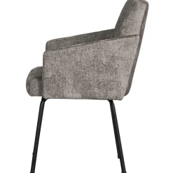 Sale WOOOD Mount eetkamerstoel met armleuning grof geweven stof Taupe
