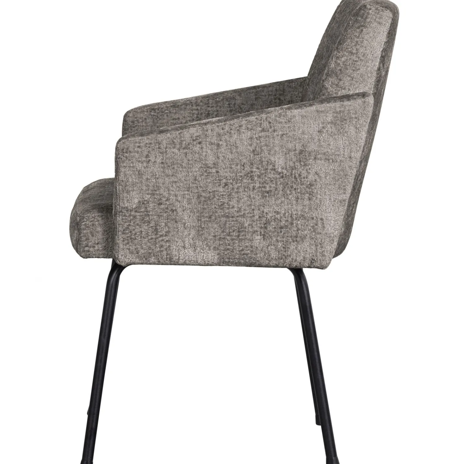 Sale WOOOD Mount eetkamerstoel met armleuning grof geweven stof Taupe