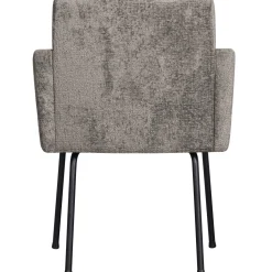 Sale WOOOD Mount eetkamerstoel met armleuning grof geweven stof Taupe