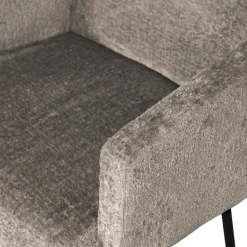 Sale WOOOD Mount eetkamerstoel met armleuning grof geweven stof Taupe