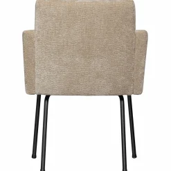 Discount WOOOD Mount eetkamerstoel met armleuning 3D chenille Zand