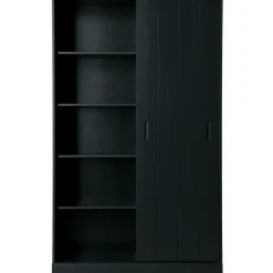 Online WOOOD Move schuifdeurkast grenen matzwart