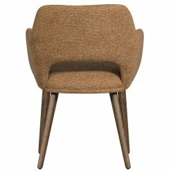 Online WOOOD Murat eetkamerstoel met houten poot donkerbruin Geel