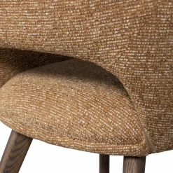 Online WOOOD Murat eetkamerstoel met houten poot donkerbruin Geel