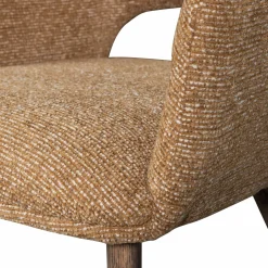 Online WOOOD Murat eetkamerstoel met houten poot donkerbruin Geel