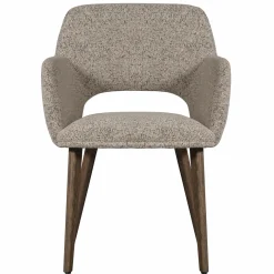 WOOOD Murat eetkamerstoel met houten poot donkerbruin Naturel