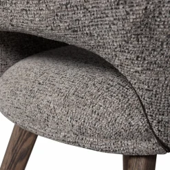 WOOOD Murat eetkamerstoel met houten poot donkerbruin Taupe