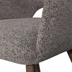 WOOOD Murat eetkamerstoel met houten poot donkerbruin Taupe