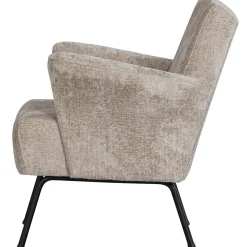 WOOOD Muse fauteuil grof geweven stof Naturel