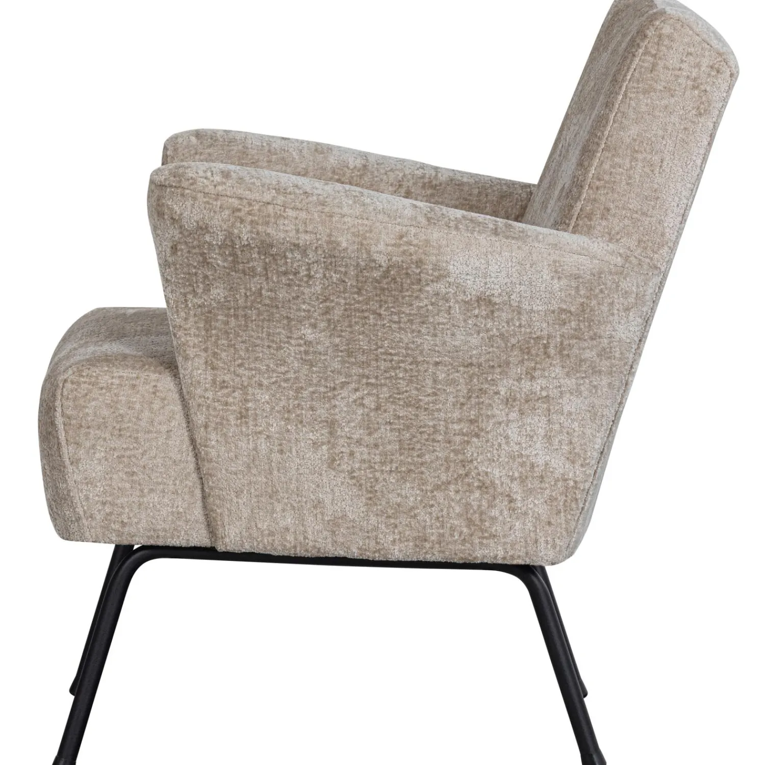 WOOOD Muse fauteuil grof geweven stof Naturel