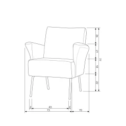 WOOOD Muse fauteuil grof geweven stof Naturel