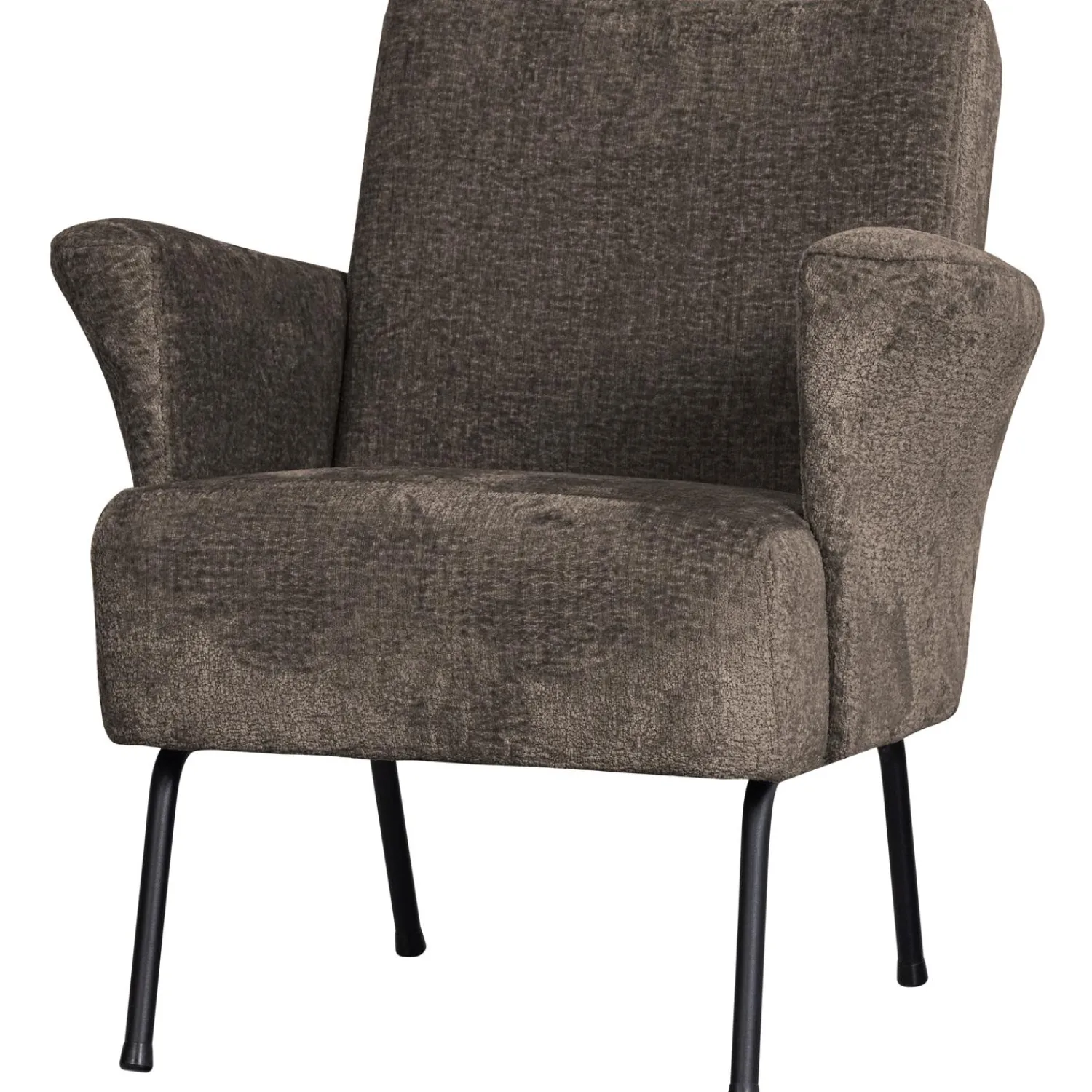 Online WOOOD Muse fauteuil grof geweven stof Grijs/bruin