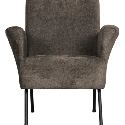 Online WOOOD Muse fauteuil grof geweven stof Grijs/bruin