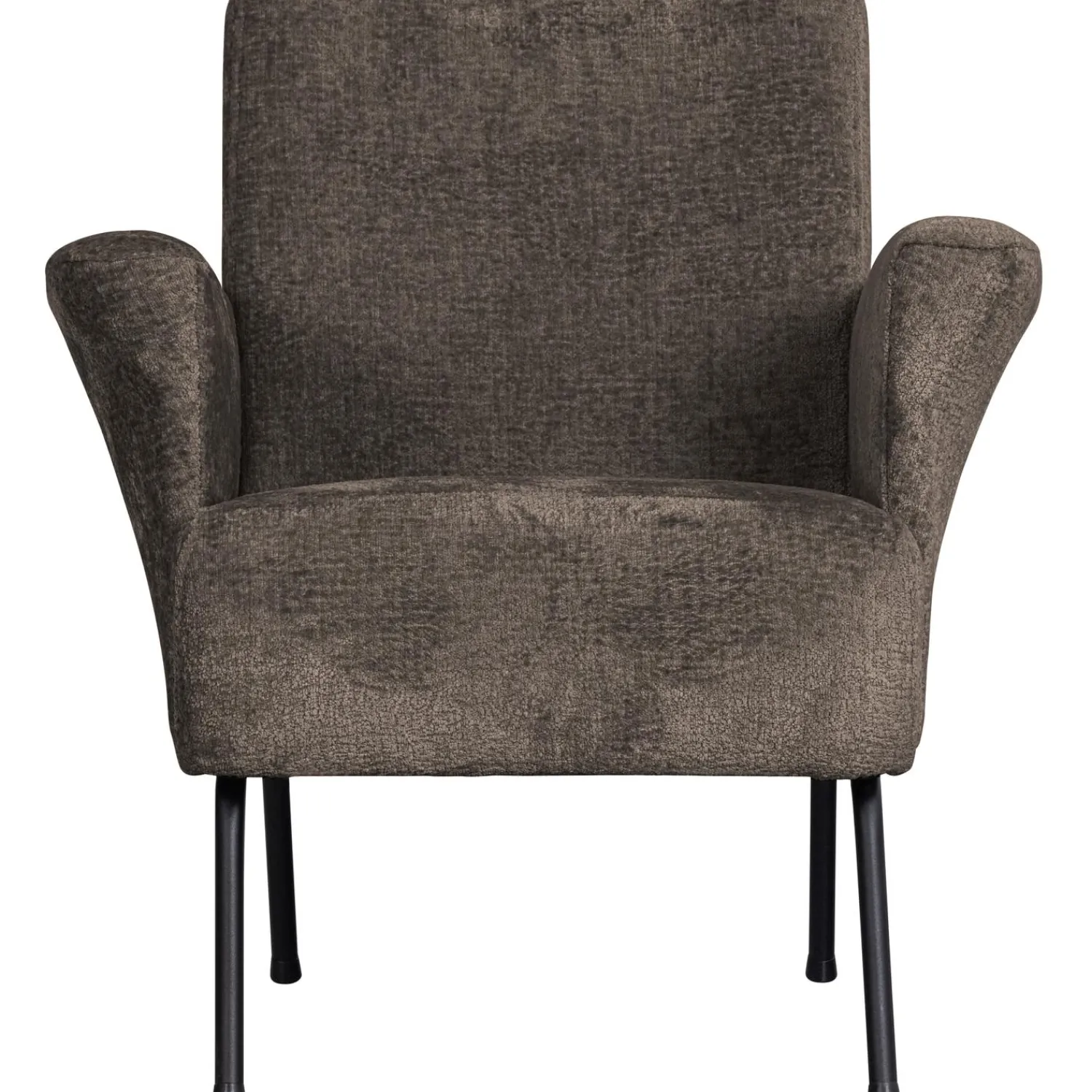 Online WOOOD Muse fauteuil grof geweven stof Grijs/bruin