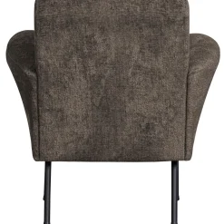 Online WOOOD Muse fauteuil grof geweven stof Grijs/bruin