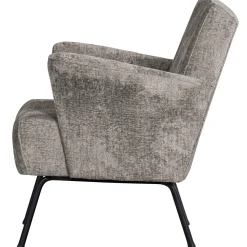 Best WOOOD Muse fauteuil grof geweven stof Taupe