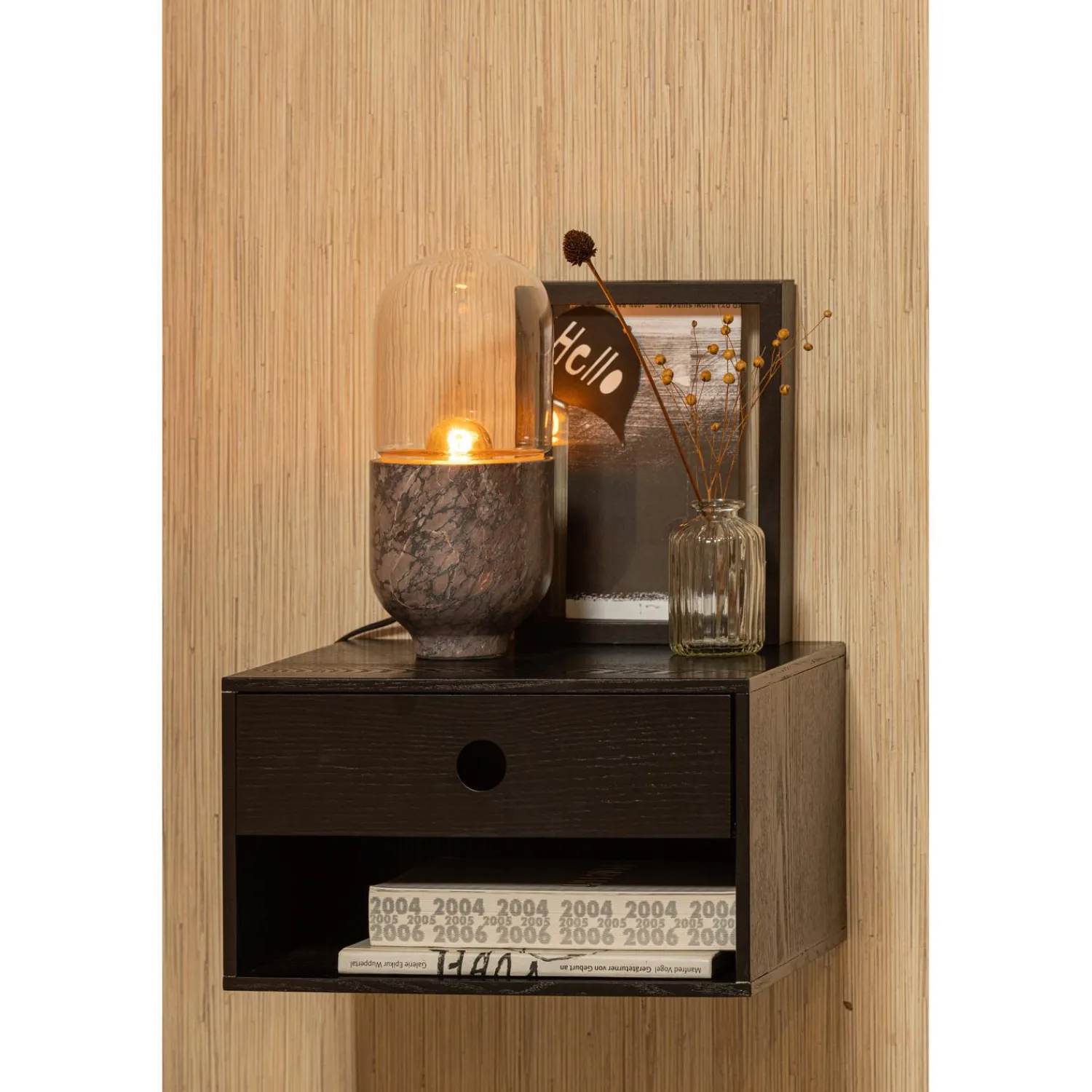 WOOOD Nancy hangend nachtkastje Zwart