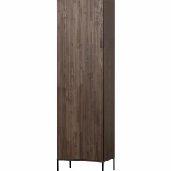 New WOOOD New Gravure hoge kast met lade essen fineer Espresso