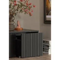 WOOOD New Gravure kistbank grenen Zwart