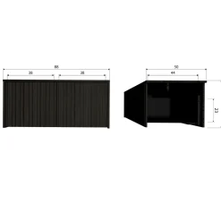 WOOOD New Gravure kistbank grenen Zwart