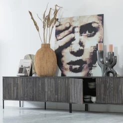 Outlet WOOOD New Gravure tv meubel 100 cm essen fineer Espresso