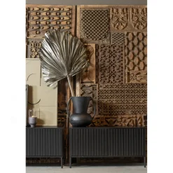 Hot WOOOD New Gravure tv meubel 100 cm grenen Zwart