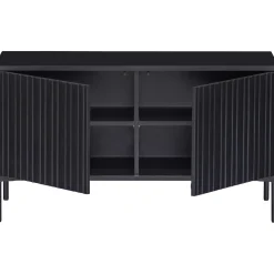 Hot WOOOD New Gravure tv meubel 100 cm grenen Zwart