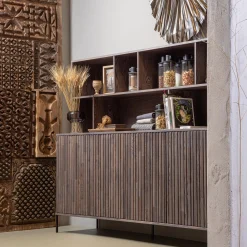 Discount WOOOD New Gravure wandkast essen fineer Espresso