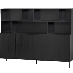 Online WOOOD New Gravure wandkast grenen Zwart