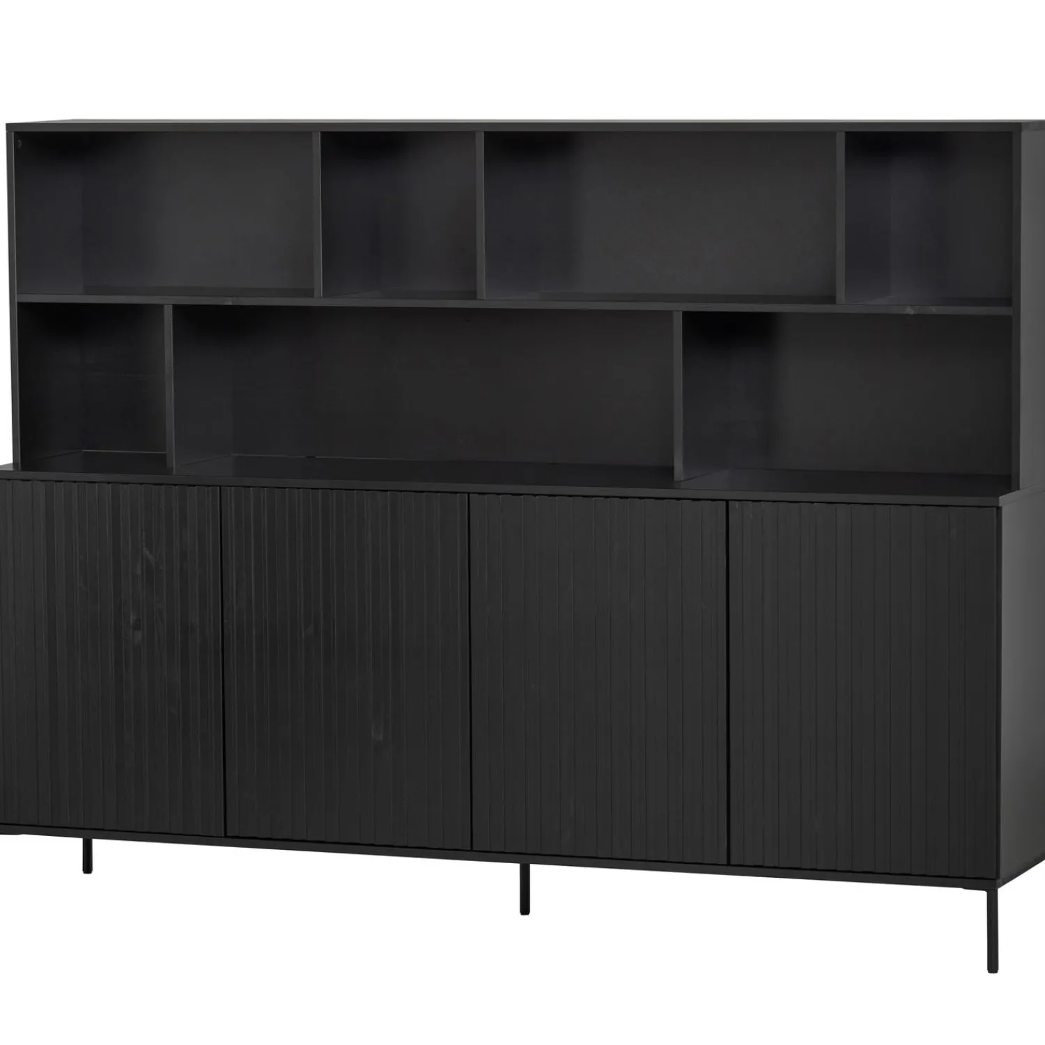 Online WOOOD New Gravure wandkast grenen Zwart