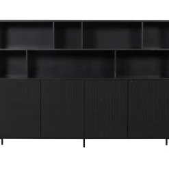 Online WOOOD New Gravure wandkast grenen Zwart