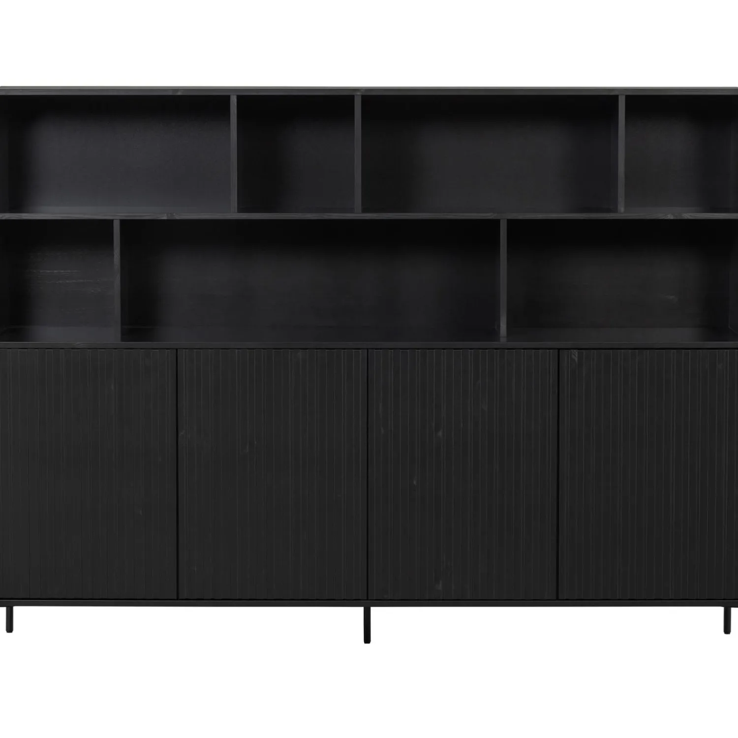 Online WOOOD New Gravure wandkast grenen Zwart