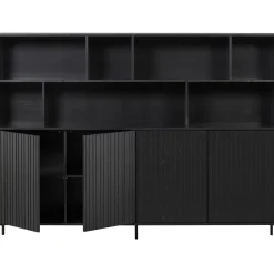 Online WOOOD New Gravure wandkast grenen Zwart